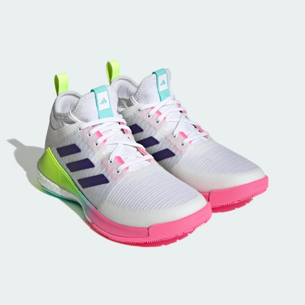 Adidas Crazyflight Mid Women's Athletic Shoes - White, Pink, and Blue